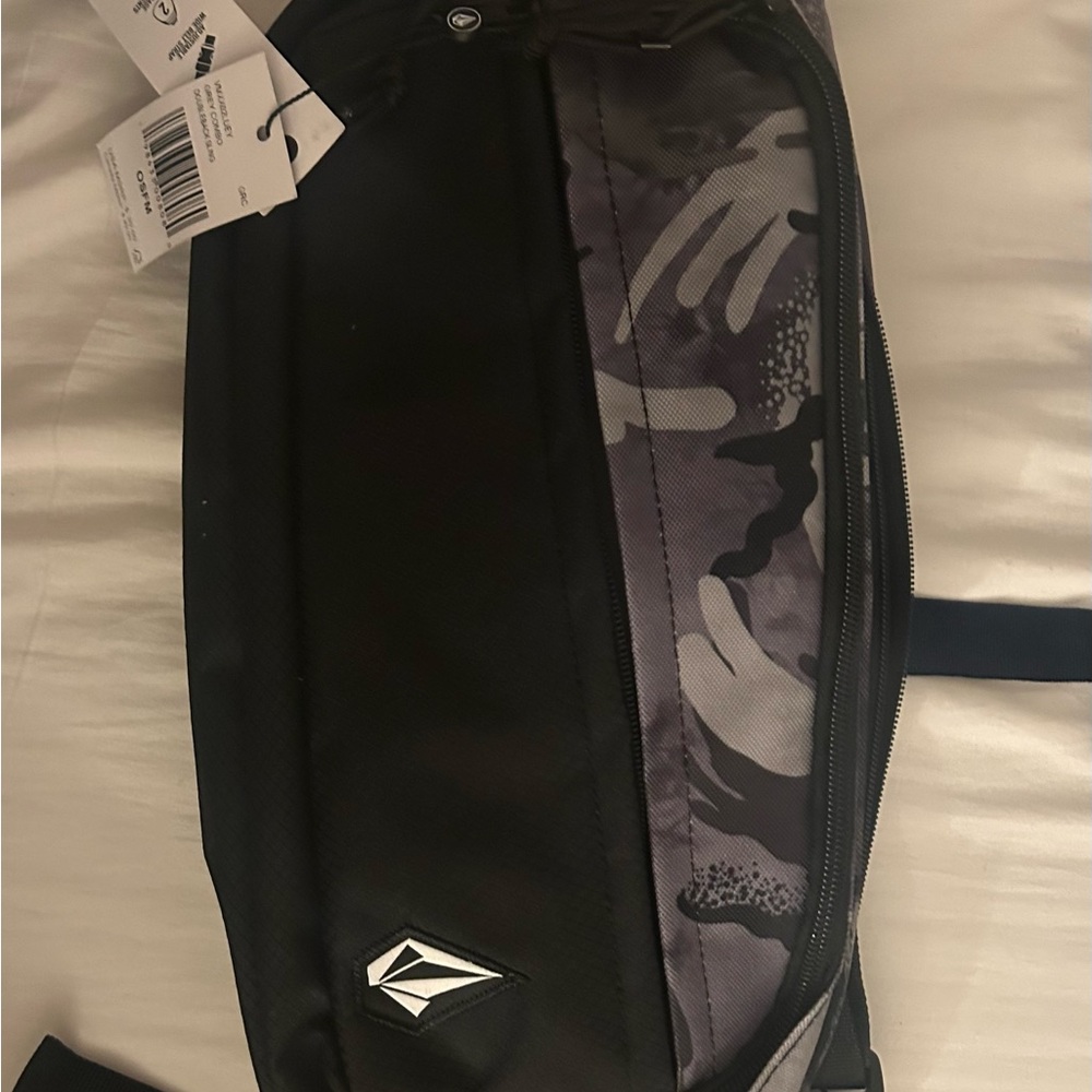 Volcom Black and Gray Belt Bag